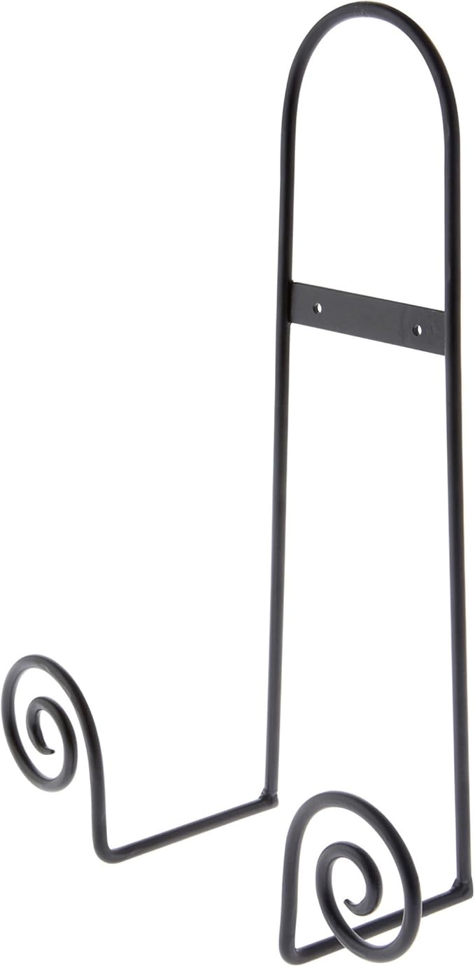 Bard's Black Wrought Iron Wall Mountable Tray or Platter Hanger, 16.25" H x 11.75" W x 4.5" D (For 16" - 30" Trays or Platters), Pack of 2