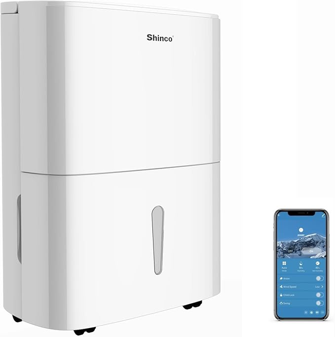 150 Pint Energy Star Dehumidifier with Pump and WIFI for Large Room/Basement (7,000 Sq.Ft) - Auto Drain Hose, Continuous Drainage, Auto Defrost - Quiet for Bedroom, Bathroom, Home & Commercial Use