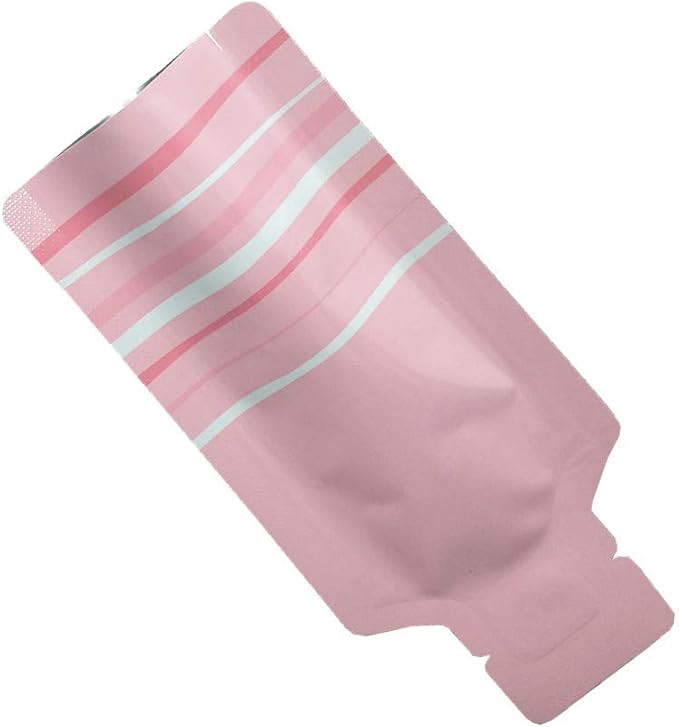 100 Pack 2.36x4.7 inch Heat Seal Sample Mylar Packets for Portable Travel Toiletries Empty Disposable Liquid Shampoo Pouch Single Serving Coffee Powder Condiments Food Storage (Pink)