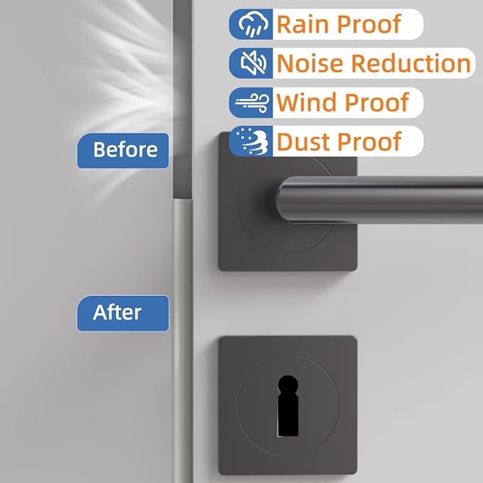 Wedge-Shape Window Weather Stripping Door Frame Seal Strip 2Pcs×196" White,Upgrade Black Foam,Soundproofing,Draft Stopper,Winter Insulation,Noise Blocker, Gap Filler for Exterior Front Door Side