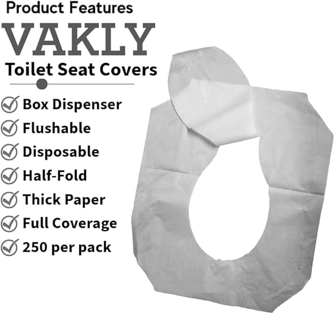 Paper Toilet Seat Covers - Thick Flushable Half-Fold Paper Disposable Toilet Seat Dispensers Cover Liners for Travel & Public Restroom Toilet Bowls (5000)
