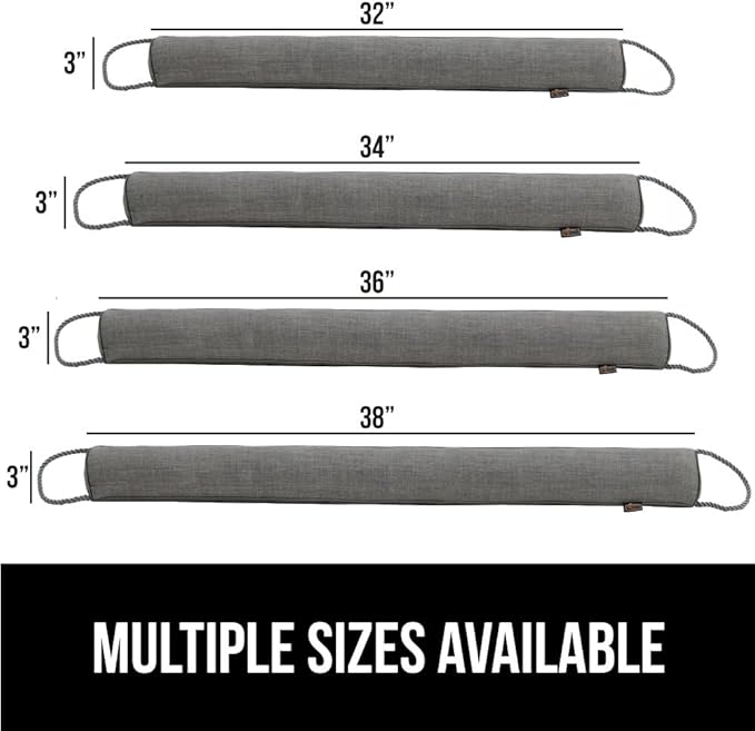 GORILLA GRIP Door Draft Stopper for Bottom of Doors, Weather Stripping Seal Blocks Hot Air, Noise, Bugs, Keeps Cold AC in, Sound Proofing Easy Install Gap Filler, Home Essentials, 34 Inch, Slate Gray