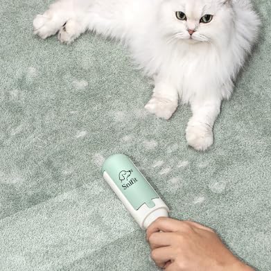 Dog Pet Hair Remover Roller - Reusable Lint Roller Pet Hair Removal Tool for Dog&Cats - Portable Sticky Lint Roller for Clothes, Couch, Bed, Car, Furniture – Travel-Friendly (Green/White)