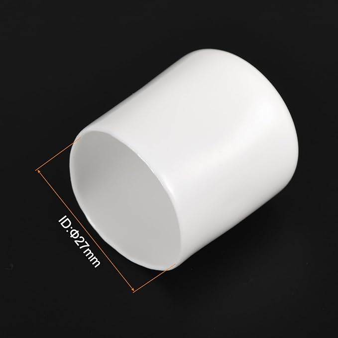 uxcell 20pcs Rubber End Caps 27mm ID Vinyl Round End Cap Cover Screw Thread Protectors White