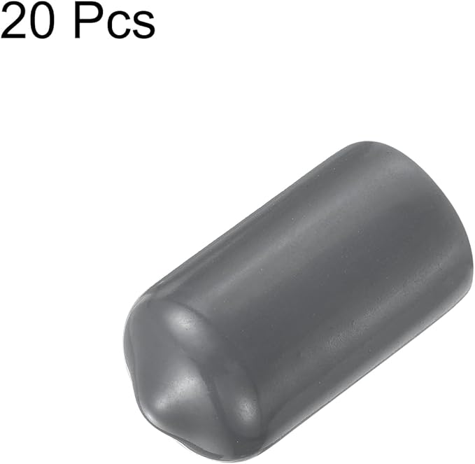 uxcell 20pcs Rubber End Caps 7.5mm ID Vinyl Round Tube Bolt Cap Cover Thread Protectors Dark Grey