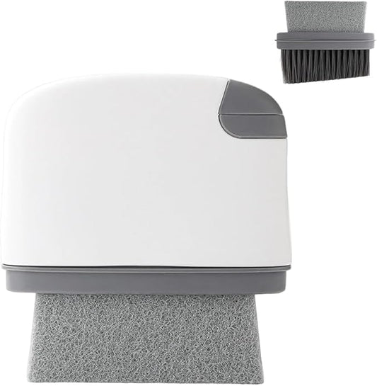 2 in 1 Groove Cleaning Brush, Upgraded Crevice Cleaning Brush & Magic Window Track Cleaner for Sliding Door Tracks, Window Sills, Tile Lines, Car Vents, Kitchen and Bathroom Tight Spaces (1PC)