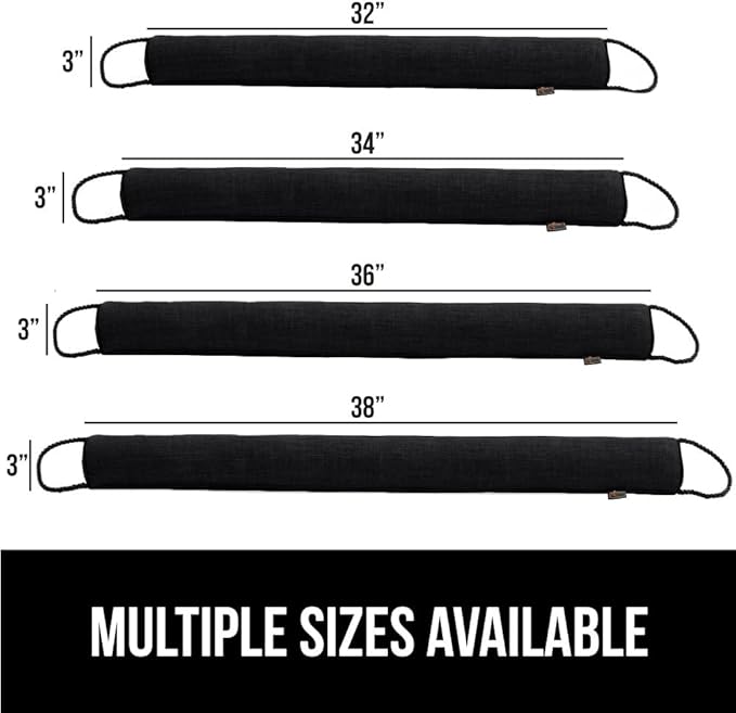 GORILLA GRIP Door Draft Stopper for Bottom of Doors, Weather Stripping Seal Blocks Hot Air, Noise, Bugs, Keeps Cold AC in, Sound Proofing Easy Install Gap Filler, Home Essentials, 32 Inch, Black