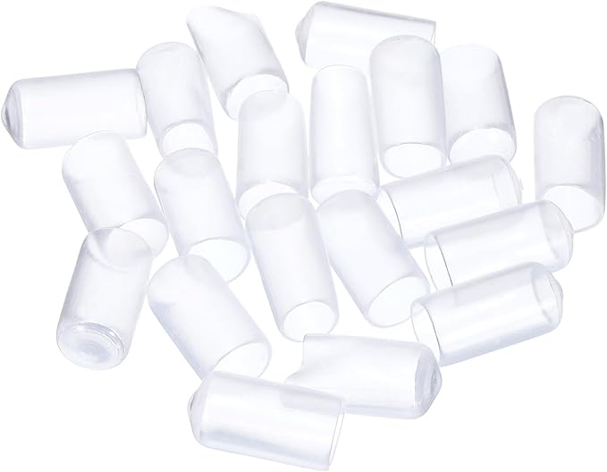 uxcell 20pcs Rubber End Caps 10mm(3/8") ID Vinyl PVC Round Tube Bolt Cap Cover Screw Thread Protectors Clear