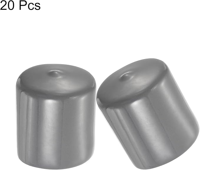 uxcell 20pcs Rubber End Caps 37mm ID Vinyl Cap Cover Screw Protectors Dark Grey