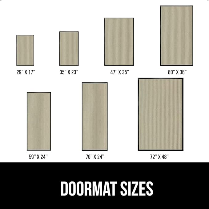 GORILLA GRIP Traffic Guard Door Mat, 72x48, Heavy Duty Welcome Mats, Commercial Office Space Doormat, Waterproof, Fade Resistant, Strong Rubber Backing, Low Profile, Shoe and Boot Scraper, Beige
