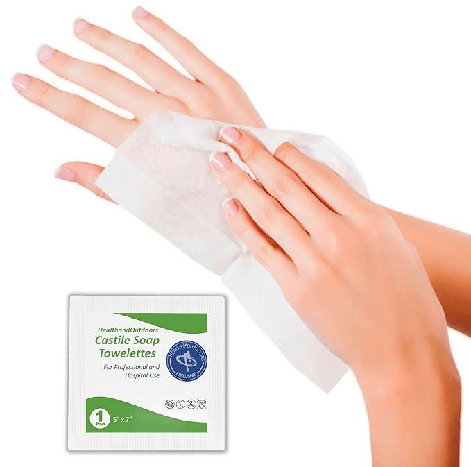 HAO Castile Soap Cleansing Towelettes 125 Count Refreshing Scented Wipes White 125 Count (Pack of 1) HAO-CST-125