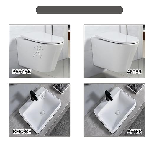 Tile and Ceramic Glaze Repair Paste,Ceramic Tile Crack Repair,Porcelain Sink Repair Kit,Tilegrout Repair,for Bathtub Tilefloors,Sinks, and Toilets (2PC)