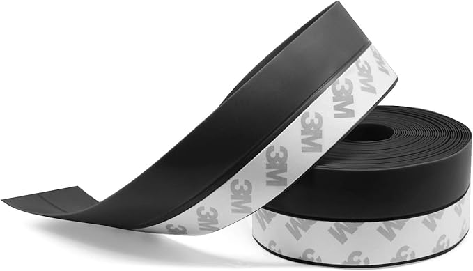 TAROSE Weather Stripping, Silicone Door Seal Strip Door 16 Feet Long Black (Width 35mm)