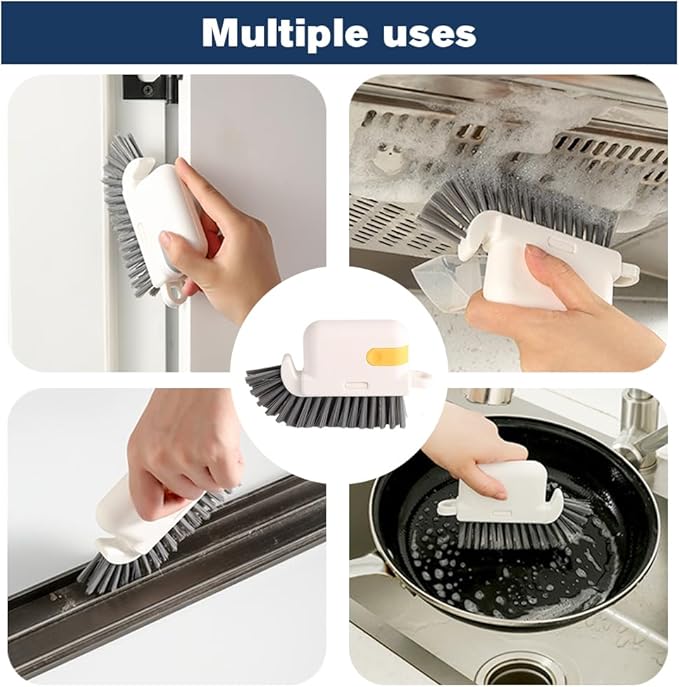 Window Cleaning Brush, 3-in-1 2025 New Magic Window Groove Cleaning Brush Set - Hand-Held Track Cleaner Tool for Sliding Doors, Window Sills, Tile Grout, Shutters, Deep Scrub Brush for Home (Orange)