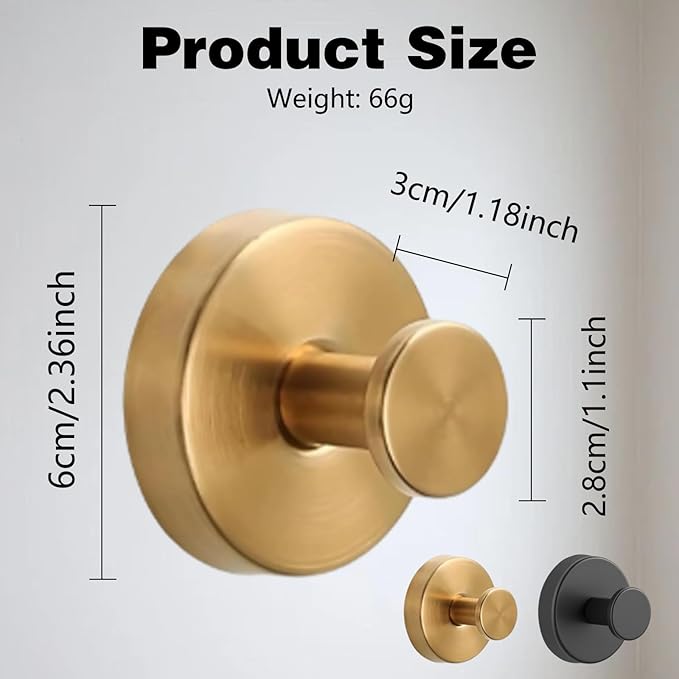 Suction Cup Hooks for Wreaths on Glass, 2025 New No Drill Suction Cup Hooks (2PCS-Gold)