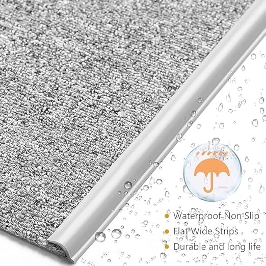 Self Adhesive Carpet Transition Strip with Edge Trim, Designed for Seamless Transitions from Carpet to Tile or Vinyl Floors, Perfect for Doorways.(Gray,50ft)