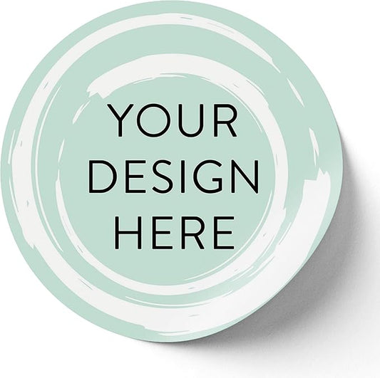 100 Custom Vinyl Stickers - Upload Your own Image, Text, Design, Logo - Personalized Logo Labels for Handmade, Packaging, Bottle, Jars, Candle, Brand Stickers (Mint, 5x5)