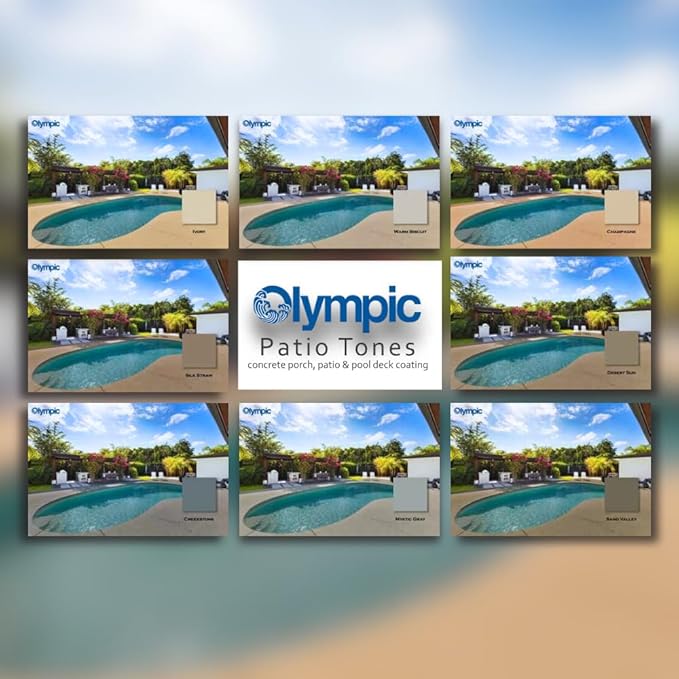 Olympic Patio Tones - Ivory - 1 Gallon - Non-slip acrylic deck and patio coating, concrete restorer.