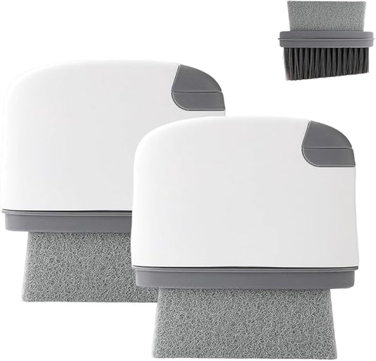 2 in 1 Groove Cleaning Brush, Upgraded Crevice Cleaning Brush & Magic Window Track Cleaner for Sliding Door Tracks, Window Sills, Tile Lines, Car Vents, Kitchen and Bathroom Tight Spaces (2PC)