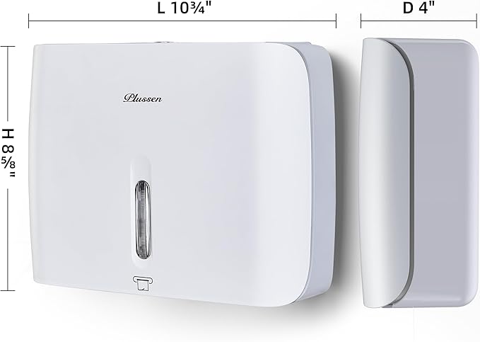 Paper Towel Dispenser Wall Mount Commercial Pack of 3 White Holder Fits Multifold Hand Towels for Kitchen Bathroom