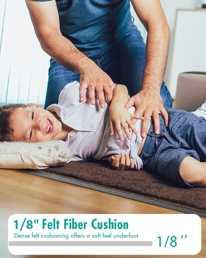 Non Slip Rug Pad Gripper - 10x14 Feet 1/8” Extra Thick Felt Under Rug for Area Rugs and Hardwood Floors,Super Cushioned Non Skid Carpet Padding