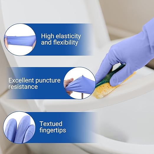 JMU Nitrile Gloves Small Bulk 2000 Count, 3.5 Mil Disposable Gloves Latex-Free, Violet Blue