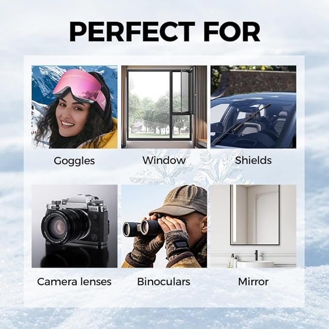 Micromolecular Anti-Fog Coating Wiper–Keeps Your Windshield Clear & Fog, Car Anti-Fog Agent with Applicator, Magic Gem Coating Glass, Anti Fog for Car Windshield,Windows,Mirrors,Glasses (3PCS)