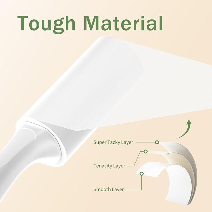 Extra Sticky Lint Roller for Pet Hairs 100 Sheets Lint Rollers with Reinforced 1 Handles and Tough Paper