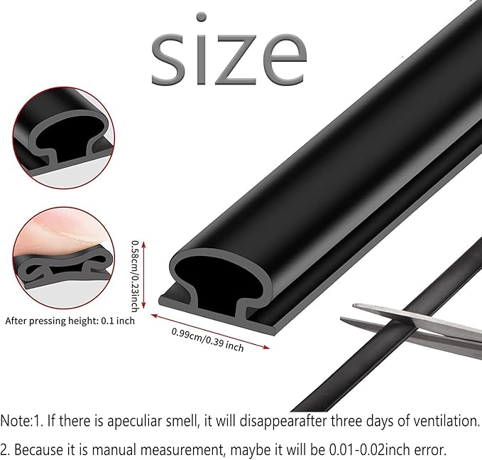 White Rubber Weather Stripping Door Seal Strip, D Shape Door Rubber Weather Seal Strip, SelfAdhesive Door Weatherstripping Soundproofing Door Sealing Strip for Windows (40 feet, White)