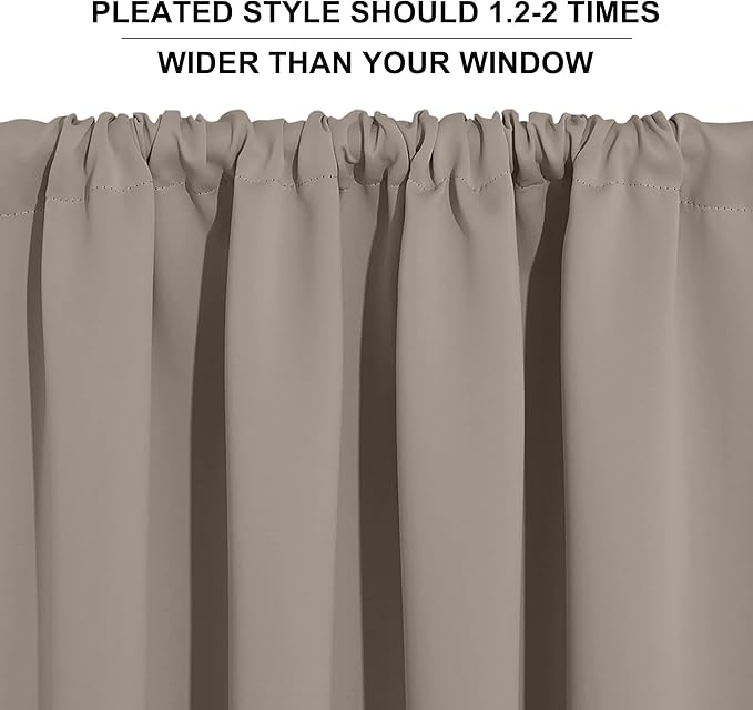 RYB HOME RV Curtains Blackout - Thermal Insulating Privacy Door Windows Camper Curtains for Kids Nursery RV Bunk Bedroom Windows Bathroom, Width 29 x Length 24, Sand, 2 Pcs