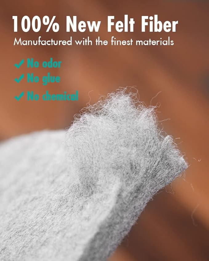 Non Slip Rug Pad Gripper - 4x6 Feet 1/8” Extra Thick Felt Under Rug for Area Rugs and Hardwood Floors,Super Cushioned Non Skid Carpet Padding