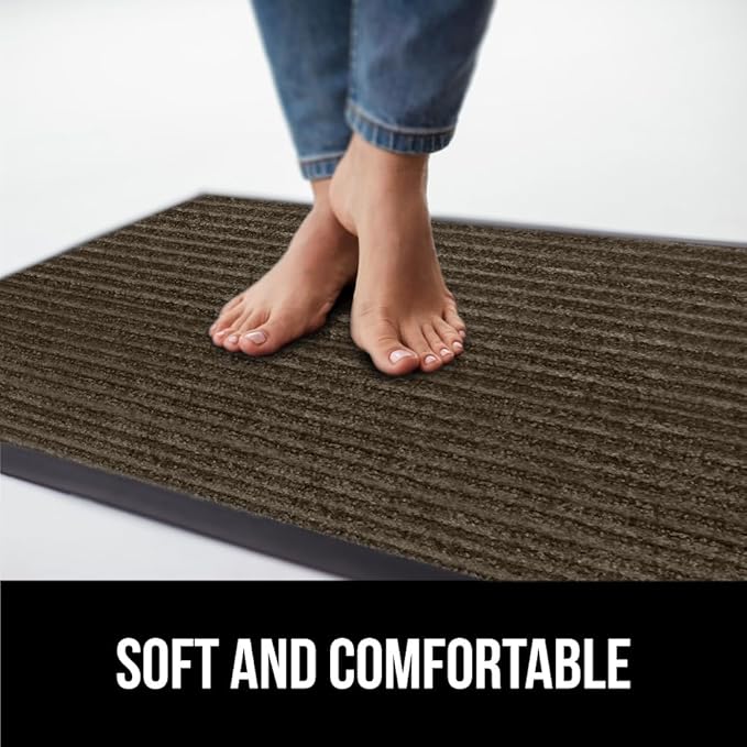 GORILLA GRIP Traffic Guard Door Mat, 2 Pack, Heavy Duty Waterproof Doormat, Commercial Office Space Welcome Mats, Stain and Fade Resistant, Low Profile, Strong Rubber Backing, 35x23, Brown