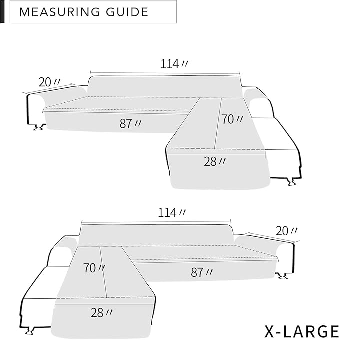 Easy-Going Sofa Slipcover L Shape Sofa Cover Sectional Couch Cover Furniture Protector Mat for Pets Dog Cat (X-Large,Greyish Green/Greyish Green)