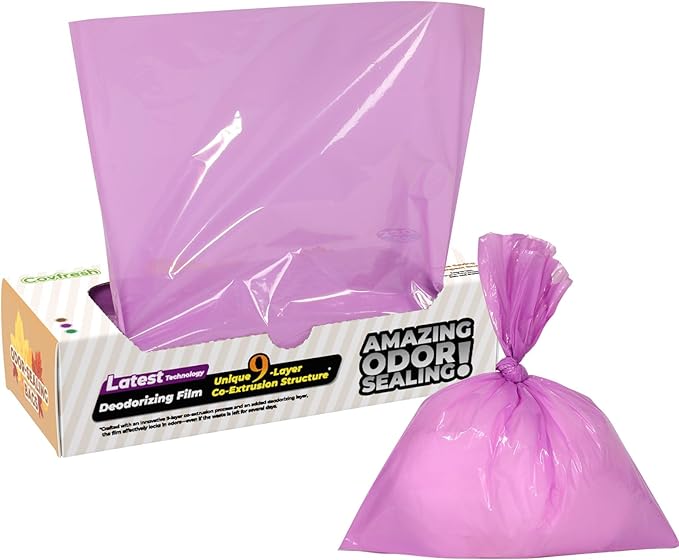 Odor Sealing Small Trash Bags Home & Food Use L-90 Count Disposable Bags, Durable and Unscented (Color:Blue)