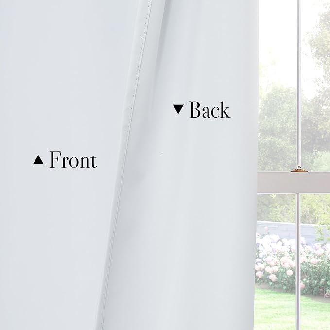 PONY DANCE White Total Blackout Curtains 84 inch Length 2 Panels Set, 100% Black Out Grommet Thermal Insulated Drapes for Bedroom, Noise Reducing Window Treatments for Living Room, 34" W x 84" L