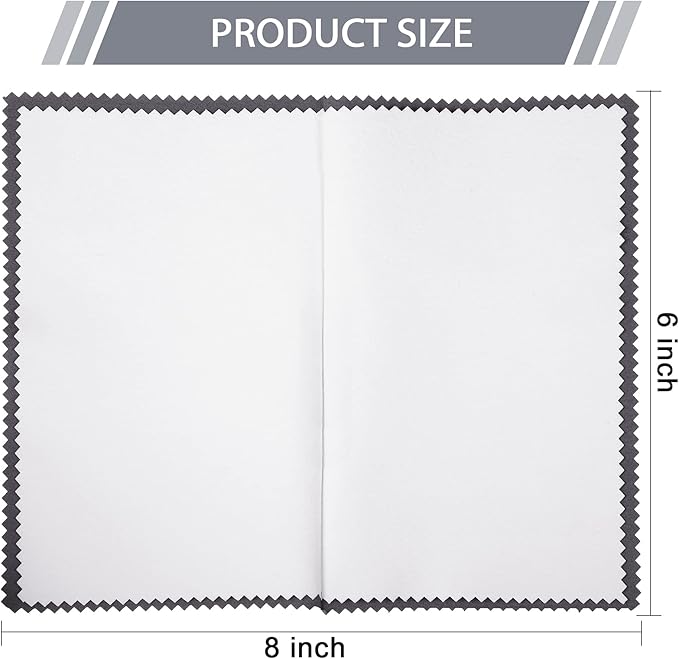 Breling 10 Pcs Silver Jewelry Polishing Cloths 6 x 8 inches Jewelry Cleaning Cloth Sterling Polish Cloths for Jewelry