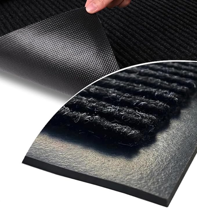 SRDDQLC Door Floor Mat Commercial Grade Large Size Heavy Duty Tough Entry Collection Slip Skid Entrance Mat with Rubber Backing Low Profile and Easy to Clean Indoor Outdoor Rug,3x5FT,Black