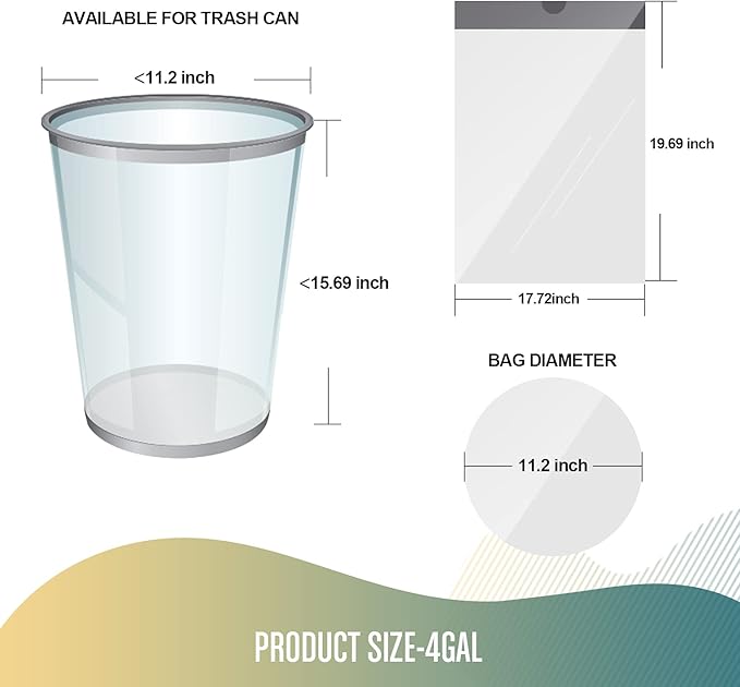 FORID Small Drawstring Trash Bags - 4 Gallon Plastic Garbage Bags 240 Counts White Trash Can Liners 15 Liter for Bathroom Restroom Bedroom Office Toilet - Durable & Thick Trash Bag