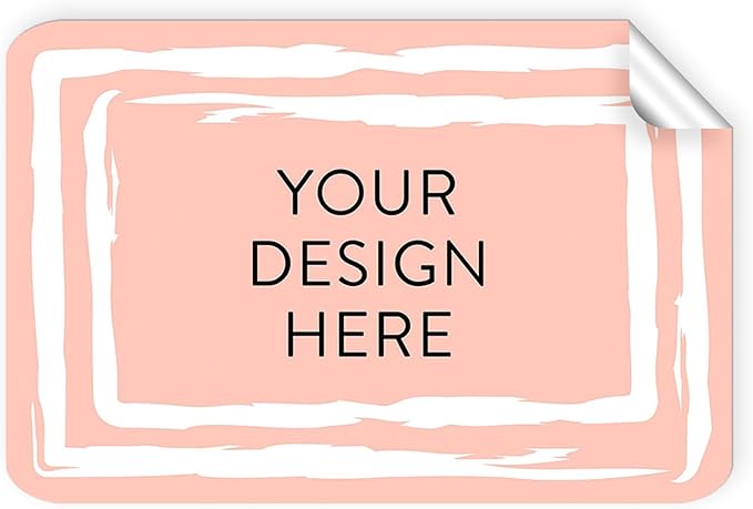 100 Custom Vinyl Stickers - Upload Your own Image, Text, Design, Logo - Personalized Logo Labels for Handmade, Packaging, Bottle, Jars, Candle, Brand Stickers (Peach, 3x2)