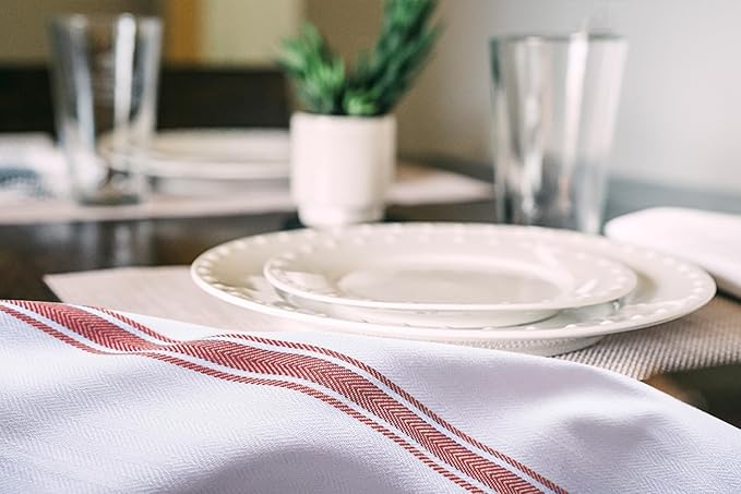 Dish Towels Set (Value Pack of 45) Size 15x25 Inch, 100% Cotton Soft & Absorbent Linen Kitchen Towels, Tea Towels, Reusable Cleaning Cloths for Household Cleaning (Red)