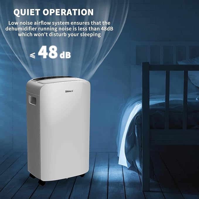 Shinco 40 Pints Dehumidifier for Home and Basements, 2000 Sq.Ft Dehumidifiers with Drain Hose, Auto or Manual Drainage, Auto Defrost, Quietly Remove Moisture, Intelligent Humidity Control, 24HR Timer