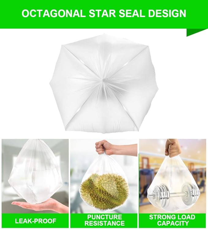 FORID Clear Small Trash Bags - 4 Gallon Garbage Bags Wastebasket Bin Liners 220 Count Plastic Trash Bags for Bathroom Bedroom Office Trash Can