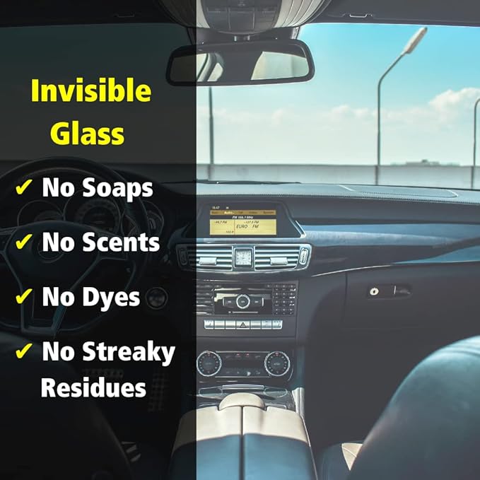 Invisible Glass 92164-4PK Premium Glass and Window Cleaner for Auto and Home Cleans Glass, Windows, Windshields, and More, Streak-Free, Ammonia-Free, Tint-Safe, 22 fl oz (Pack of 4)