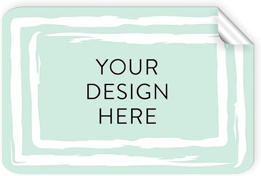 100 Custom Vinyl Stickers - Upload Your own Image, Text, Design, Logo - Personalized Logo Labels for Handmade, Packaging, Bottle, Jars, Candle, Brand Stickers (Mint, 3x2)