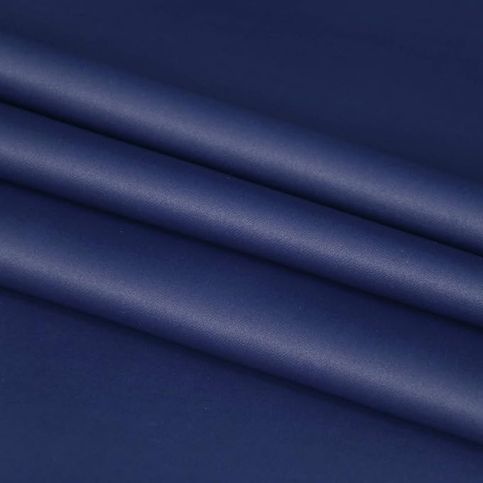 DWCN French Door Curtains – Rod Pocket Thermal Blackout Curtain for Doors with Glass Window, Kitchen and Patio Doors for Privacy, 23 X 72 Inches Long, 1 Curtain Panel with Tieback, Navy Blue