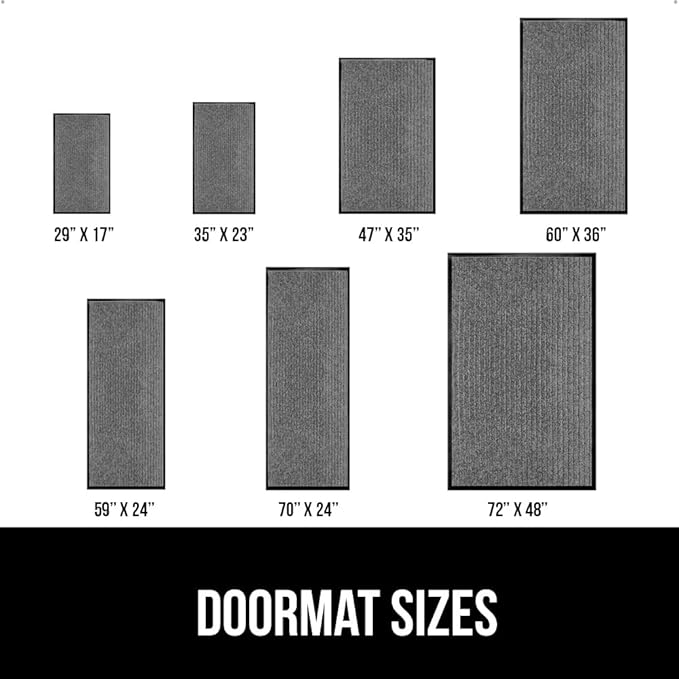 GORILLA GRIP Traffic Guard Door Mat, Heavy Duty Welcome Mats, Commercial Office Space Doormat, Waterproof, Fade Resistant, Strong Rubber Backing, Low Profile, Shoe and Boot Scraper, 35x23, Light Gray