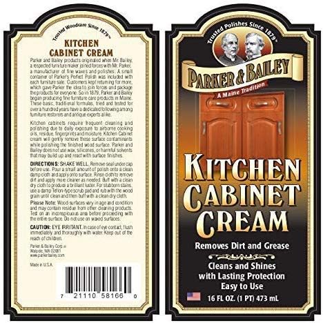 Parker and Bailey Kitchen Cabinet Cream-Wood Cleaner-Grease Remover 16 oz (3)