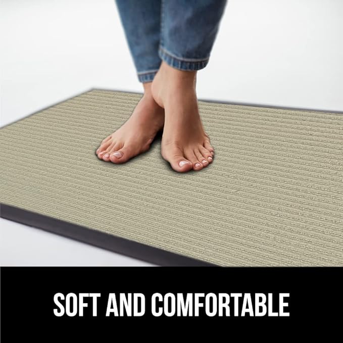GORILLA GRIP Traffic Guard Door Mat, 2 Pack, Heavy Duty Waterproof Doormat, Commercial Office Space Welcome Mats, Stain and Fade Resistant, Low Profile, Strong Rubber Backing, 29x17, Beige