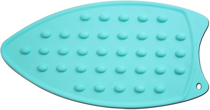 LeLehome Silicone Anti-Slip Iron Rest Pad for Ironing Board Hot Heat Resistant Steam Compact Mat Blue Green, Teal