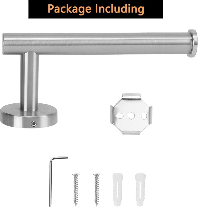 NearMoon Bathroom Toilet Paper Holder, Premium SUS304 Stainless Steel Rustproof Wall Mounted Toilet Roll Holder for Bathroom, Kitchen (3 Pack, Brushed Nickel)
